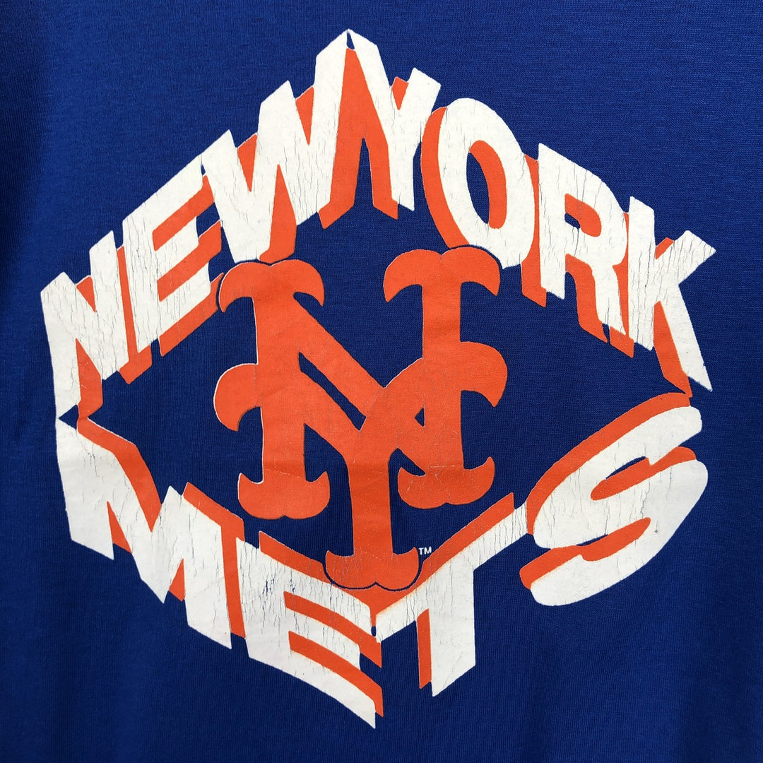 90'S GARDEN MLB NEW YORK METS Sports Print T-Shirt, Made in USA, Men's Size L (Equivalent), Vintage cotton blue type Vintage Second Hand