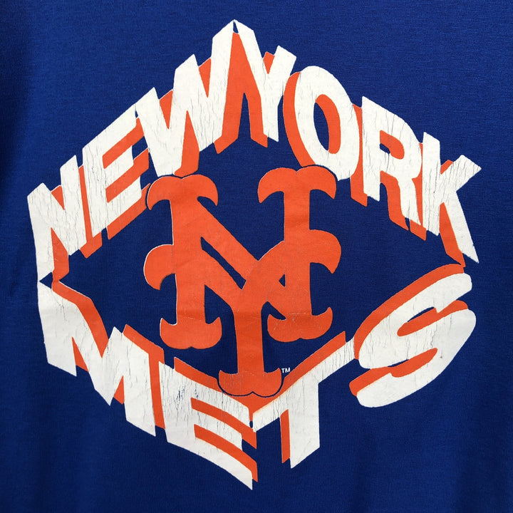 90'S GARDEN MLB NEW YORK METS Sports Print T-Shirt, Made in USA, Men's Size L (Equivalent), Vintage cotton blue type Vintage Second Hand