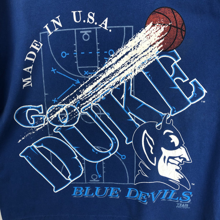 90'S TEAM EDITION APPAREL College T-shirt, Made in USA, Men's XL equivalent, Vintage cotton blue type Vintage Second Hand