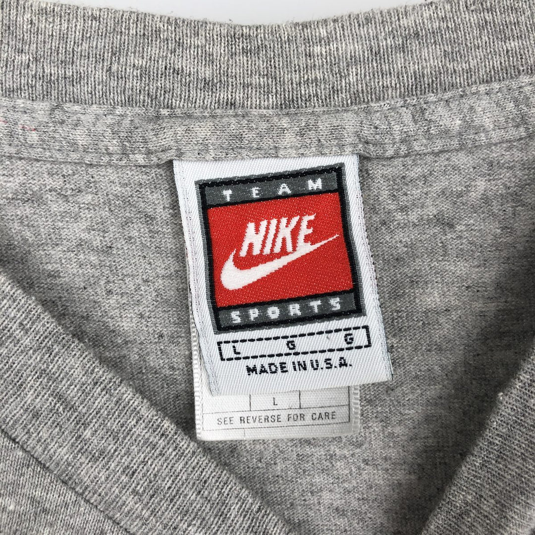 90s-00'S Nike Team Sports Print T-Shirt, Made in USA, Men's Size L (approx.), Vintage cotton gray type Vintage Second Hand