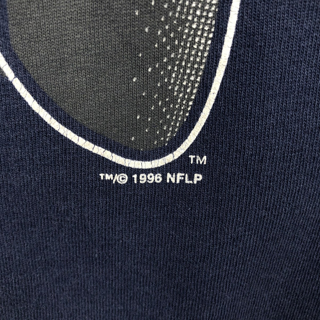 90'S Hanes Heavyweight Logo Print T-Shirt, Made in USA, Men's XL equivalent, Vintage cotton navy blue type Vintage Second Hand