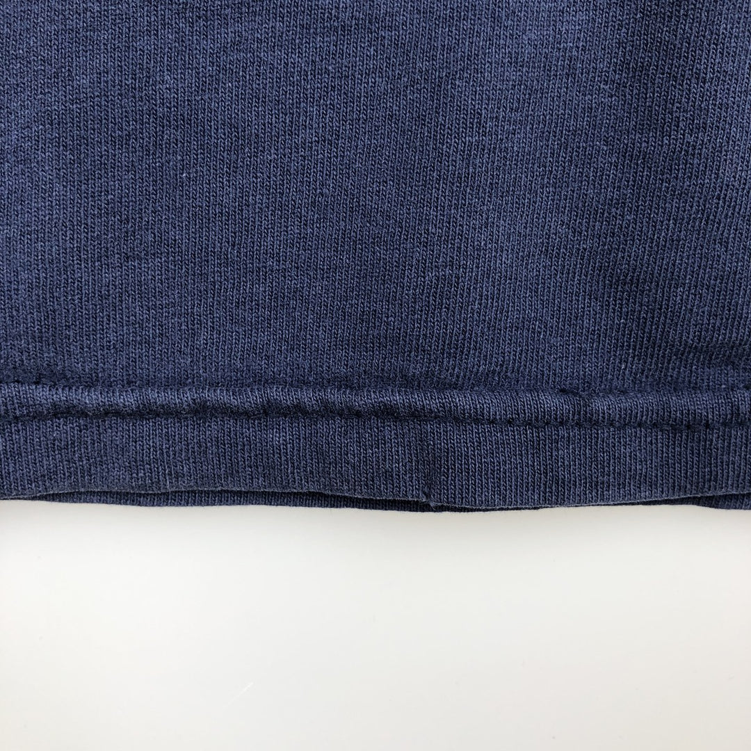 90'S Hanes Heavyweight Logo Print T-Shirt, Made in USA, Men's XL equivalent, Vintage cotton navy blue type Vintage Second Hand