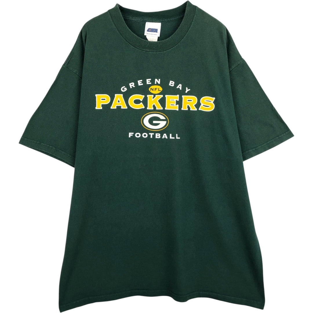 CSA NFL Green Bay Packers Sports T-Shirt, Made in USA, Men's Size L (approx.) cotton green type Vintage Second Hand