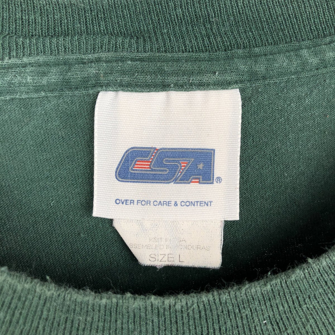 CSA NFL Green Bay Packers Sports T-Shirt, Made in USA, Men's Size L (approx.) cotton green type Vintage Second Hand