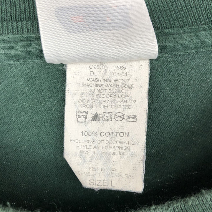 CSA NFL Green Bay Packers Sports T-Shirt, Made in USA, Men's Size L (approx.) cotton green type Vintage Second Hand