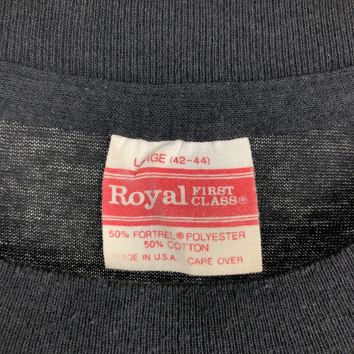90'S Royal First Class NFL Pittsburgh Steelers Sports Print T-Shirt, Made in USA, Men's Size L (Equivalent), Vintage polyester black type Vintage Second Hand