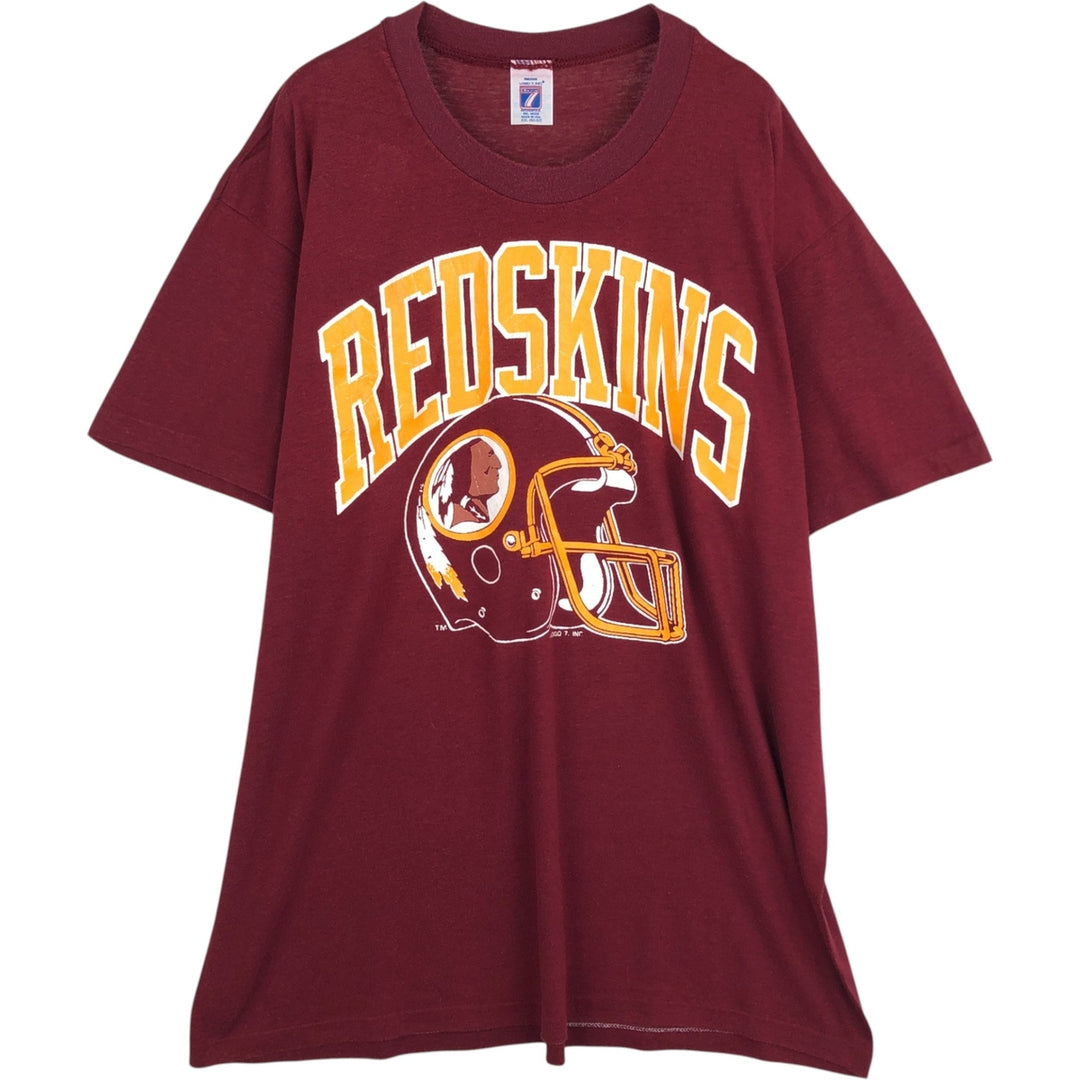 LOGO7 NFL Washington Redskins Sports Print T-Shirt, Made in USA, Men's XXL equivalent, Vintage polyester red type Vintage Second Hand