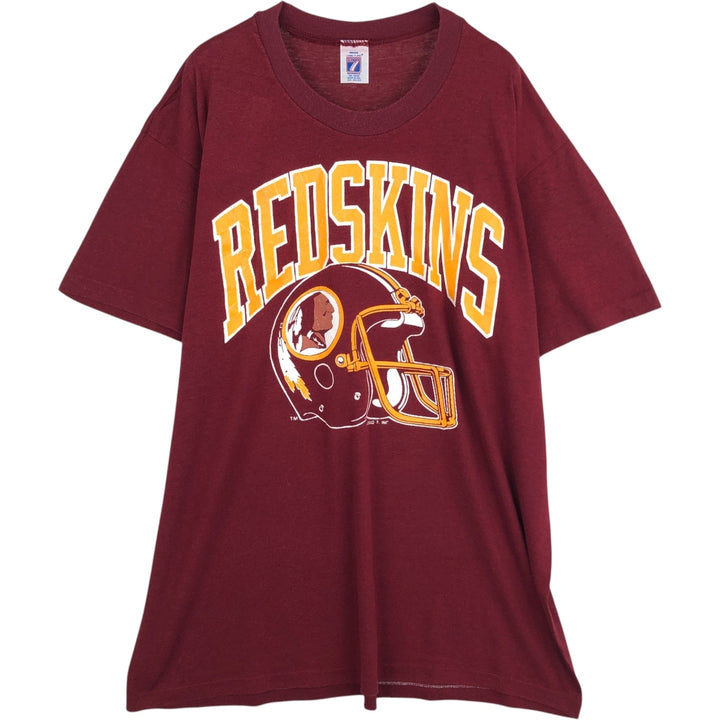 LOGO7 NFL Washington Redskins Sports Print T-Shirt, Made in USA, Men's XXL equivalent, Vintage polyester red type Vintage Second Hand