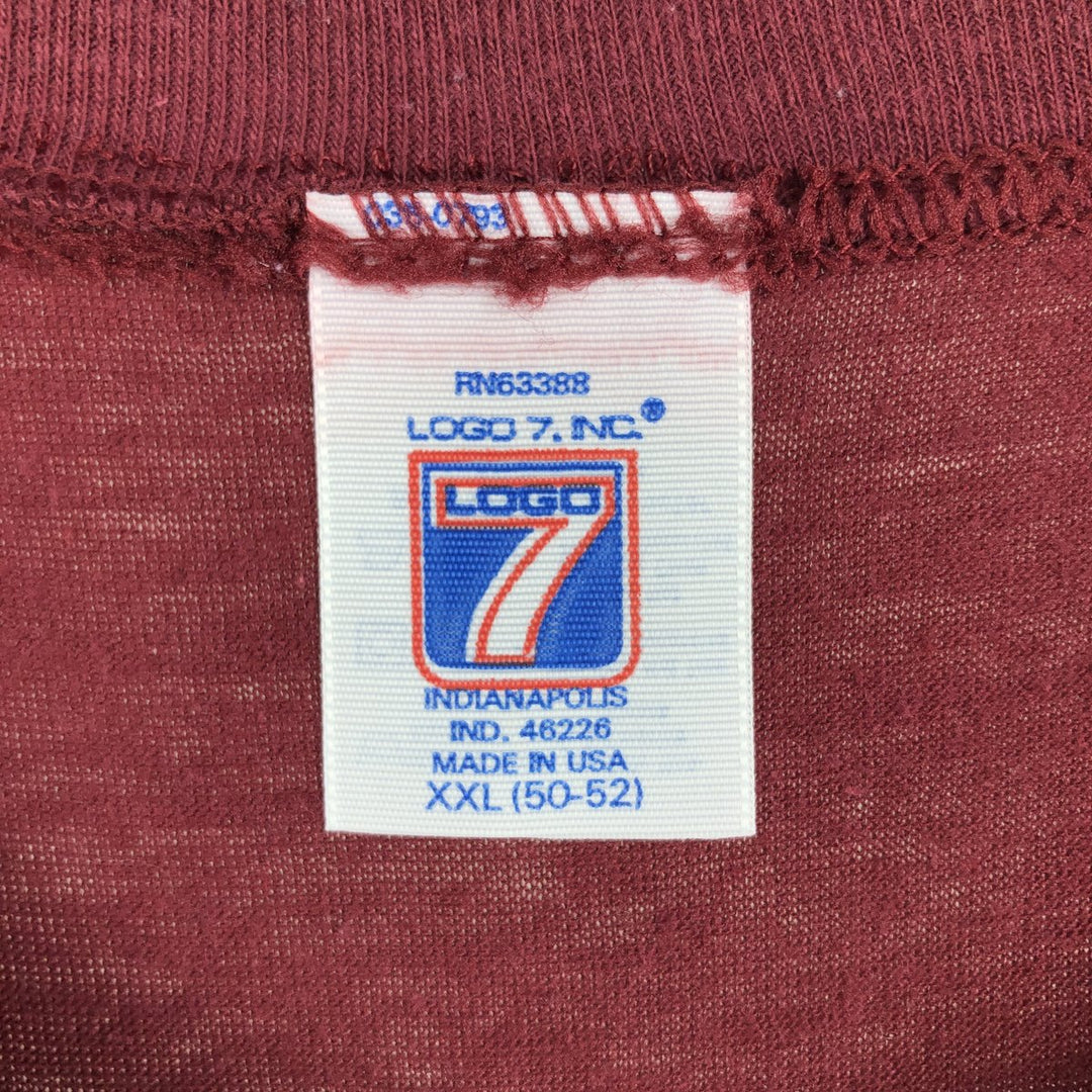 LOGO7 NFL Washington Redskins Sports Print T-Shirt, Made in USA, Men's XXL equivalent, Vintage polyester red type Vintage Second Hand