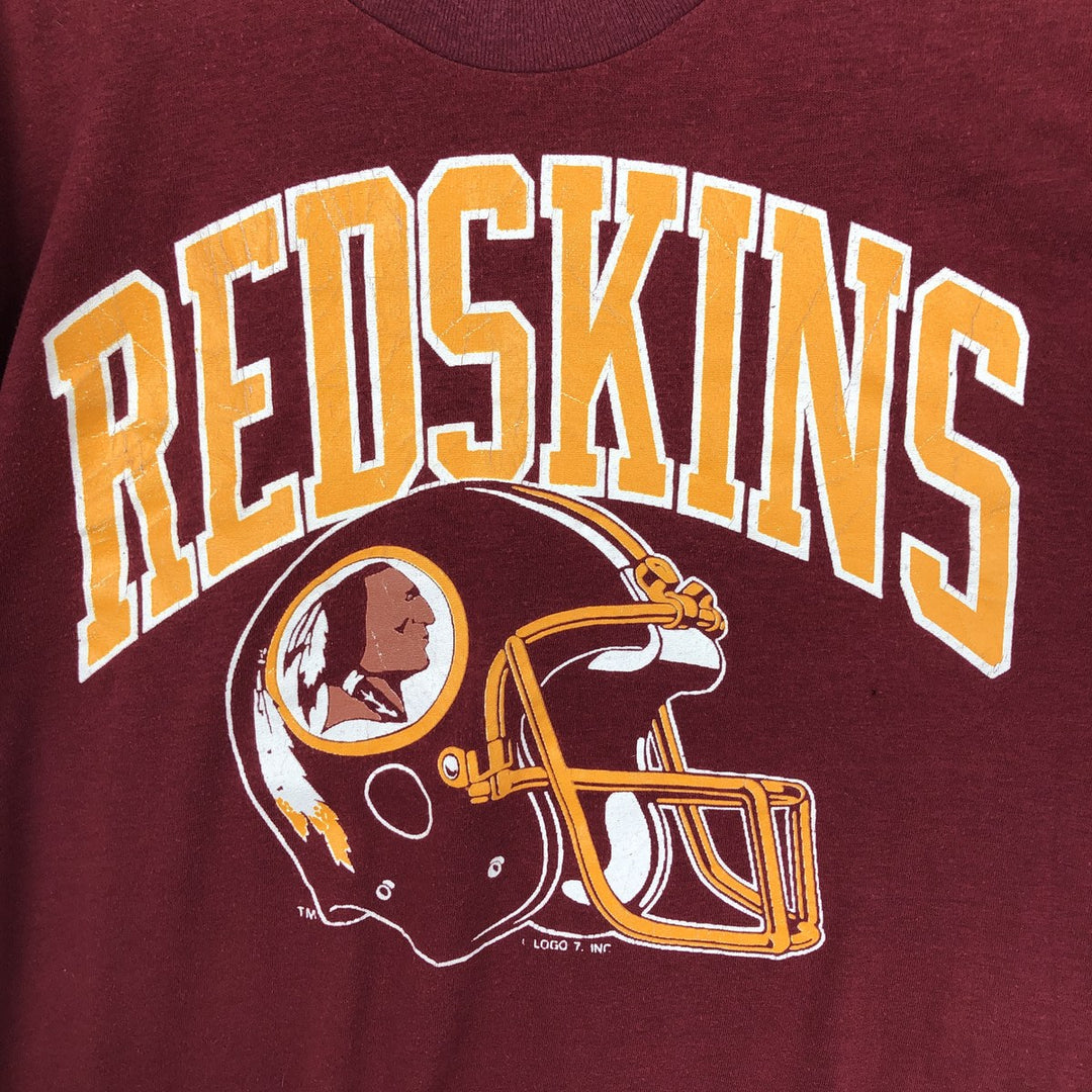 LOGO7 NFL Washington Redskins Sports Print T-Shirt, Made in USA, Men's XXL equivalent, Vintage polyester red type Vintage Second Hand