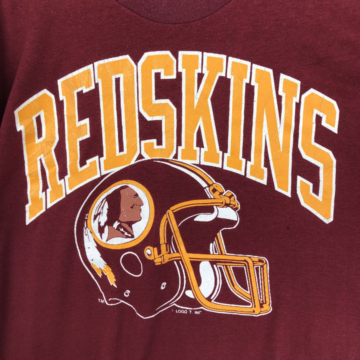LOGO7 NFL Washington Redskins Sports Print T-Shirt, Made in USA, Men's XXL equivalent, Vintage polyester red type Vintage Second Hand