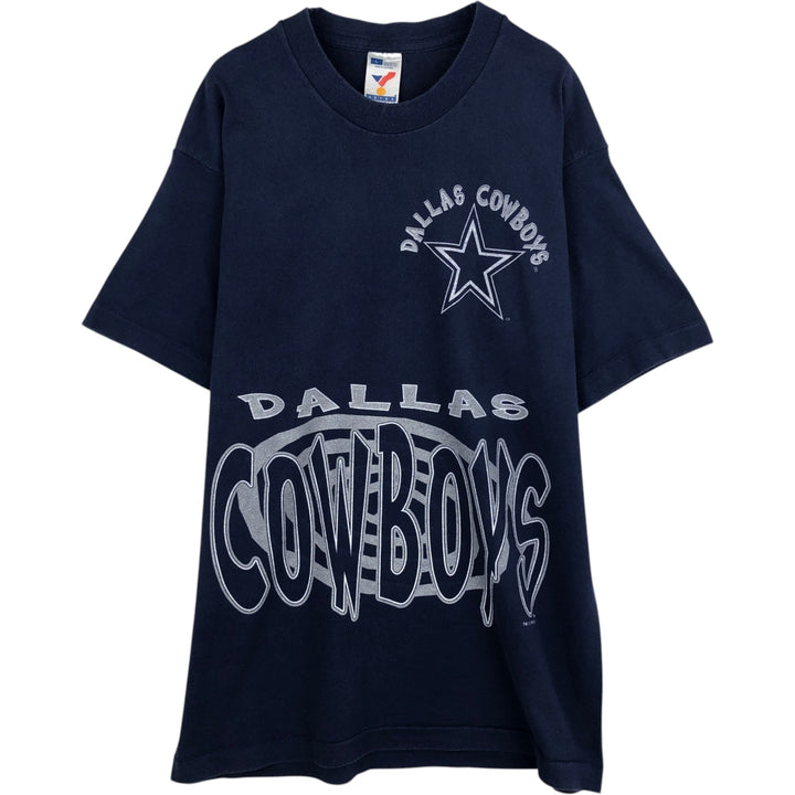 90'S ARTEX NFL Dallas Cowboys Sports Print T-Shirt, Made in USA, Men's Size L (approx.), Vintage cotton navy blue type Vintage Second Hand