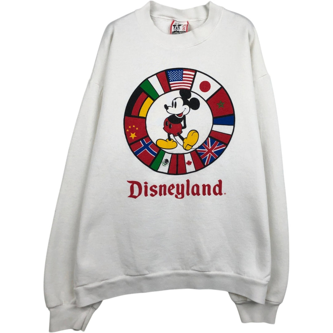 90'S Disney DEDIGNS Mickey Mouse Character Sweatshirt, Made in USA, Men's Size L (Equivalent), Vintage polyester white type Vintage Second Hand