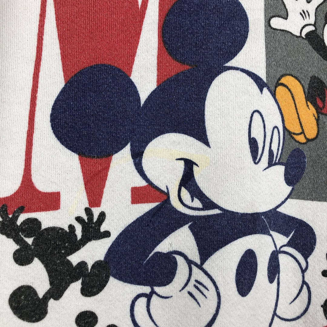 MICKEY UNLIMITED MICKEY MOUSE Mickey Mouse Character Sweatshirt, Made in USA, Men's Size L (approx.) cotton white type Vintage Second Hand