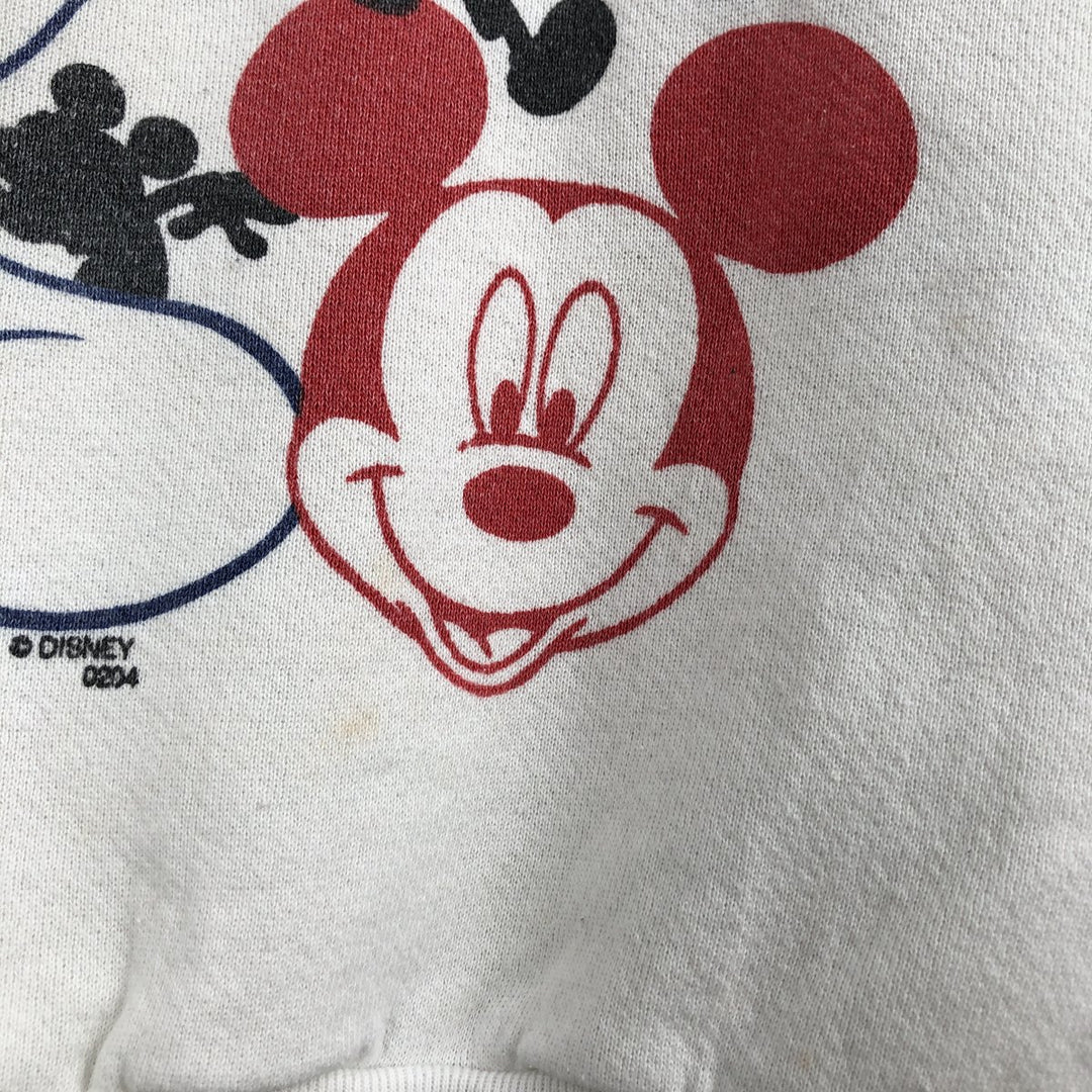 MICKEY UNLIMITED MICKEY MOUSE Mickey Mouse Character Sweatshirt, Made in USA, Men's Size L (approx.) cotton white type Vintage Second Hand