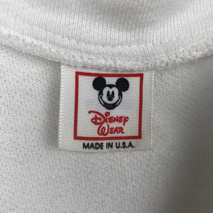 DISNEY MICKEY MOUSE Mickey Mouse Sweat Cardigan, Made in USA, Men's Size M (approx.) polyester white type Vintage Second Hand