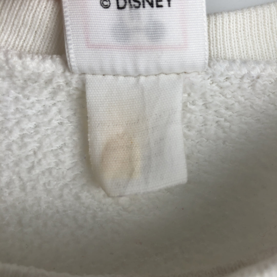 DISNEY MICKEY MOUSE Mickey Mouse Print Character Sweatshirt, Made in USA, Men's XL (approx.) unclear white type Vintage Second Hand