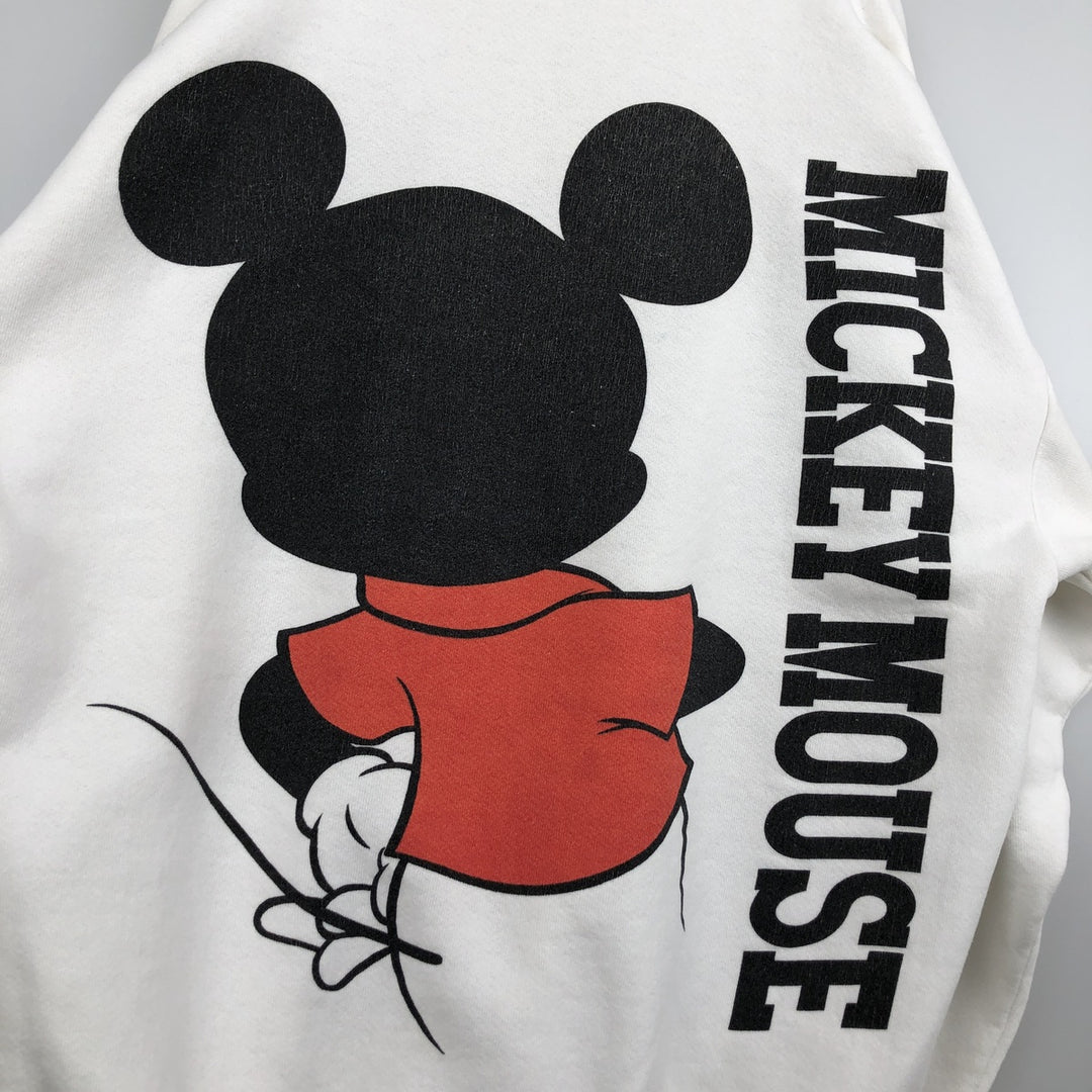 DISNEY MICKEY MOUSE Mickey Mouse Print Character Sweatshirt, Made in USA, Men's XL (approx.) unclear white type Vintage Second Hand