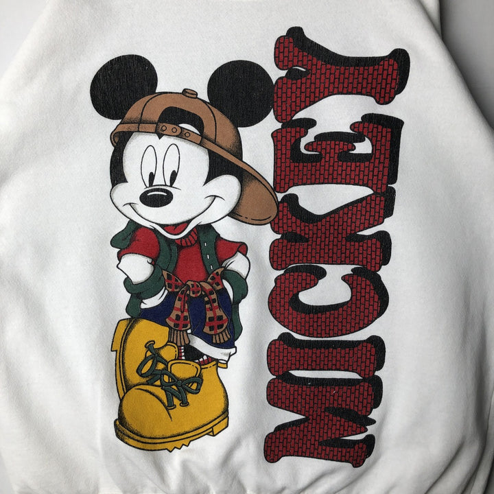 90'S MICKEY UNLIMITED Mickey Mouse Character Sweatshirt, Men's XXL equivalent, Vintage unclear white type Vintage Second Hand