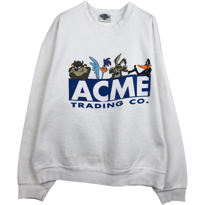 ACME LOONEY TUNES Character Sweatshirt (Men's XL equivalent) cotton white type Vintage Second Hand