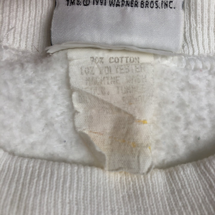 ACME LOONEY TUNES Character Sweatshirt (Men's XL equivalent) cotton white type Vintage Second Hand