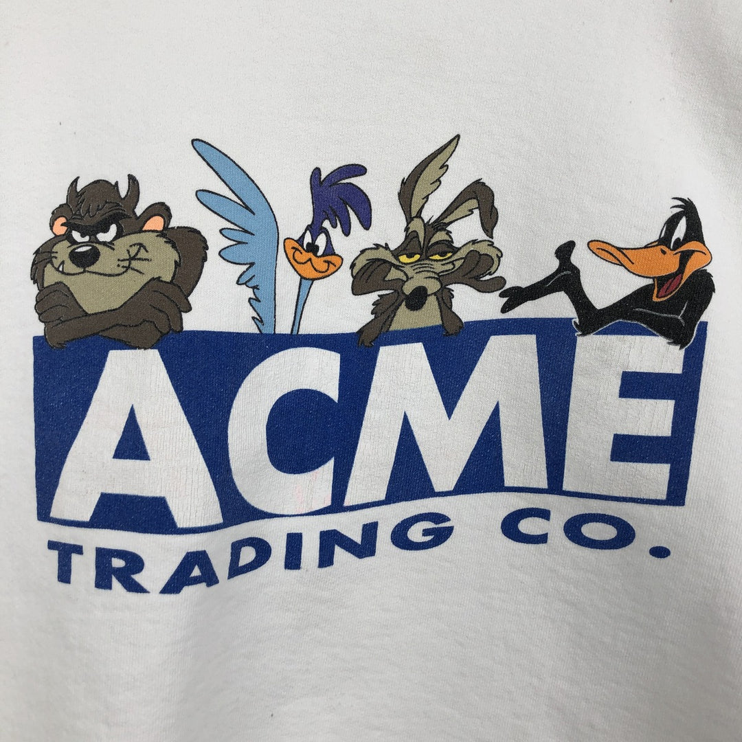 ACME LOONEY TUNES Character Sweatshirt (Men's XL equivalent) cotton white type Vintage Second Hand