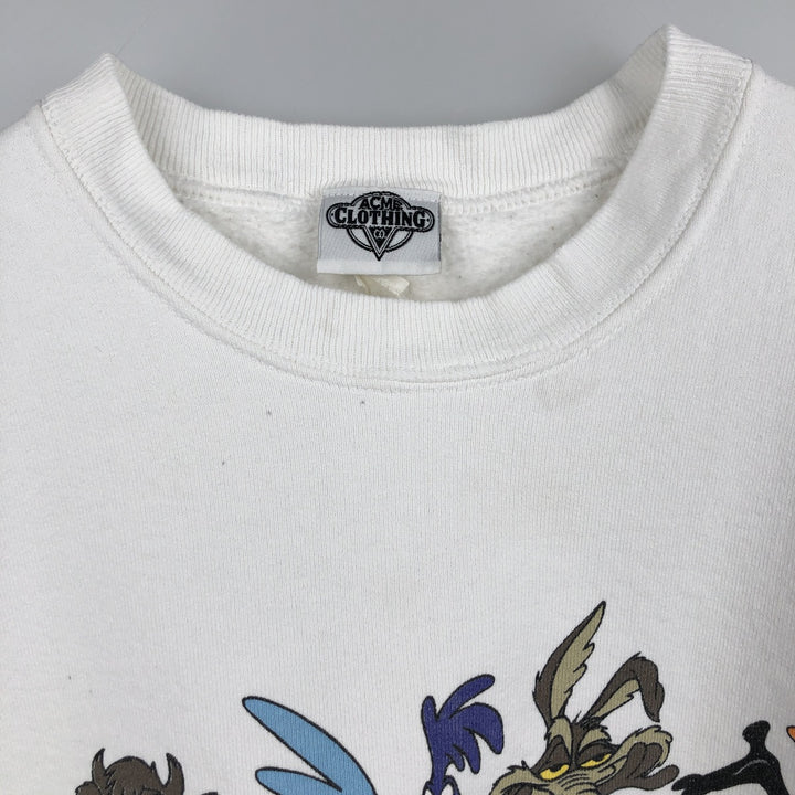 ACME LOONEY TUNES Character Sweatshirt (Men's XL equivalent) cotton white type Vintage Second Hand