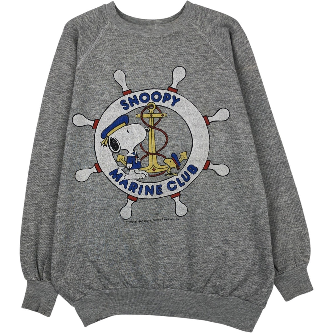 90'S Blues Snoopy Woodstock Character Sweatshirt, Men's Size XL (Equivalent), Vintage acrylic gray type Vintage Second Hand