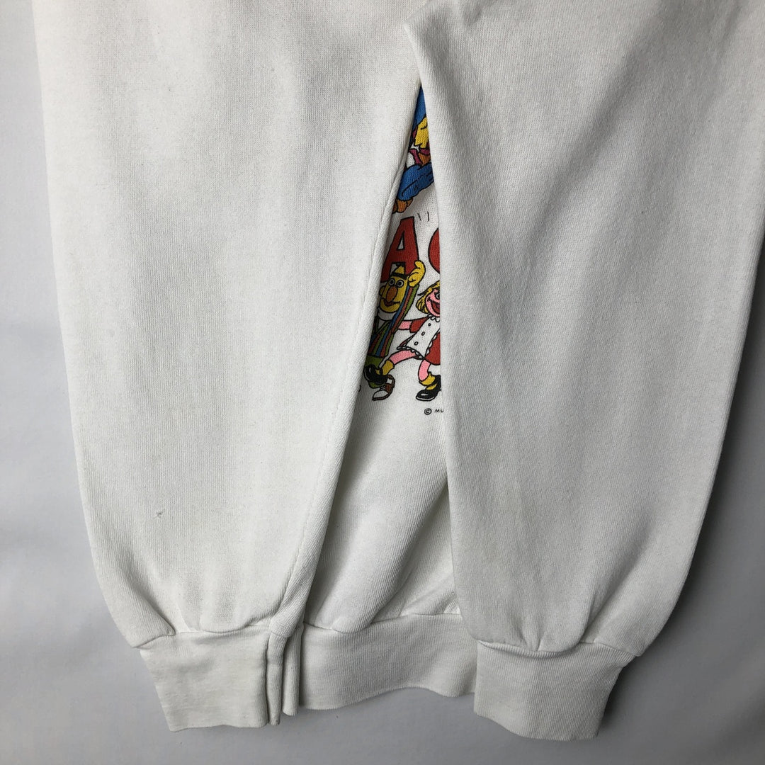 80'S Breakaway Sesame Street Character Sweatshirt, Made in USA, Men's Size M (Equivalent), Vintage polyester white type Vintage Second Hand