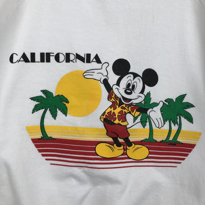 Vintage 1980'S Disney Mickey Mouse character sweatshirt, made in the USA, size L, men's polyester white type Vintage Second Hand