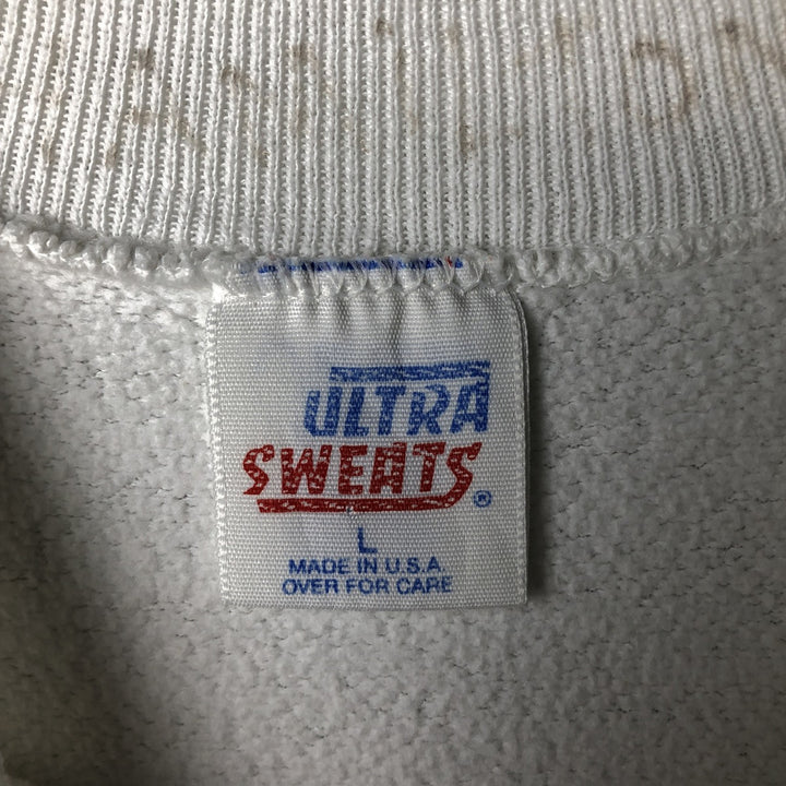 90'S ULTRA SWEATS Mickey Mouse character sweatshirt, Made in USA, Men's size L, Vintage polyester white type Vintage Second Hand