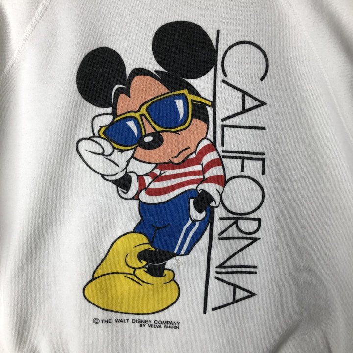 90'S ULTRA SWEATS Mickey Mouse character sweatshirt, Made in USA, Men's size L, Vintage polyester white type Vintage Second Hand
