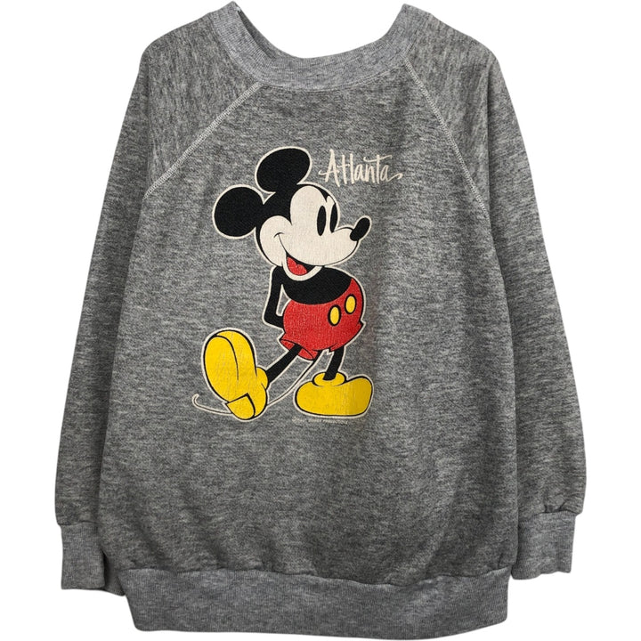 Velva Sheen Mickey Mouse Character Sweatshirt, Made in USA, Men's Size L (Equivalent), Vintage acrylic gray type Vintage Second Hand
