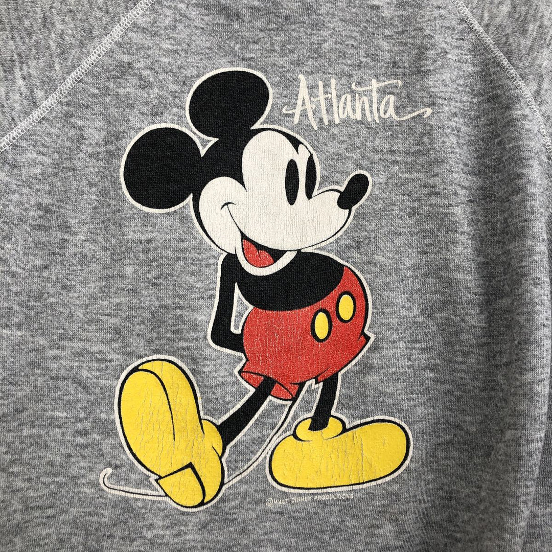 Velva Sheen Mickey Mouse Character Sweatshirt, Made in USA, Men's Size L (Equivalent), Vintage acrylic gray type Vintage Second Hand