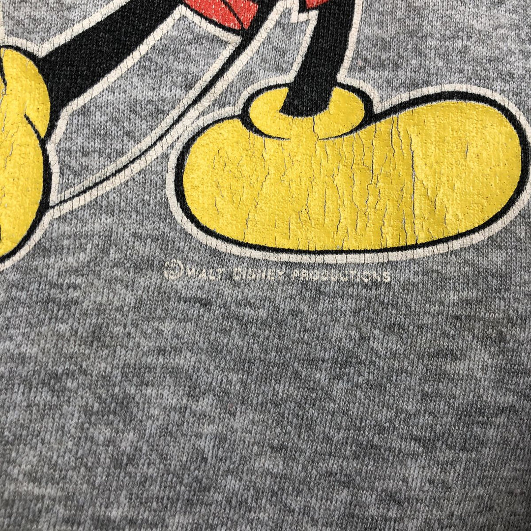 Velva Sheen Mickey Mouse Character Sweatshirt, Made in USA, Men's Size L (Equivalent), Vintage acrylic gray type Vintage Second Hand