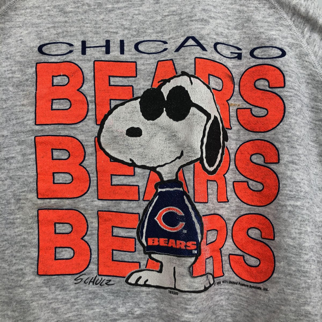 80s-90'S ARTEX Snoopy Chicago Bears Character Sweatshirt, Made in USA, Men's Size M (approx.), Vintage cotton gray type Vintage Second Hand