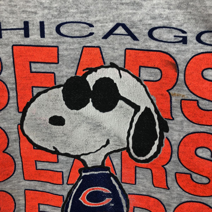80s-90'S ARTEX Snoopy Chicago Bears Character Sweatshirt, Made in USA, Men's Size M (approx.), Vintage cotton gray type Vintage Second Hand