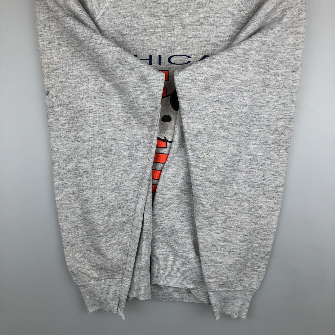 80s-90'S ARTEX Snoopy Chicago Bears Character Sweatshirt, Made in USA, Men's Size M (approx.), Vintage cotton gray type Vintage Second Hand
