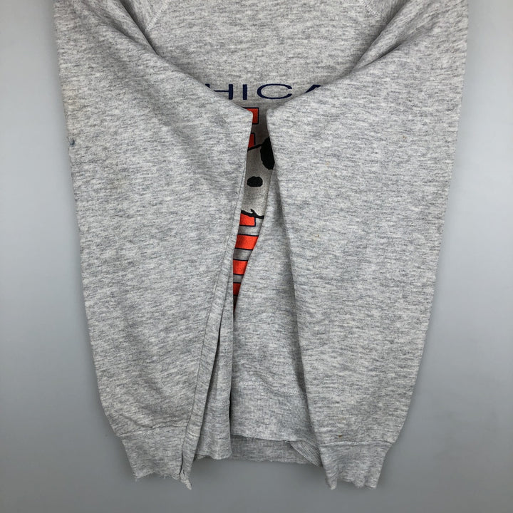 80s-90'S ARTEX Snoopy Chicago Bears Character Sweatshirt, Made in USA, Men's Size M (approx.), Vintage cotton gray type Vintage Second Hand