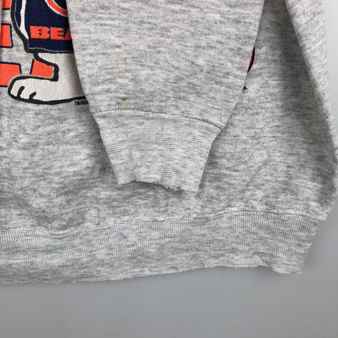 80s-90'S ARTEX Snoopy Chicago Bears Character Sweatshirt, Made in USA, Men's Size M (approx.), Vintage cotton gray type Vintage Second Hand