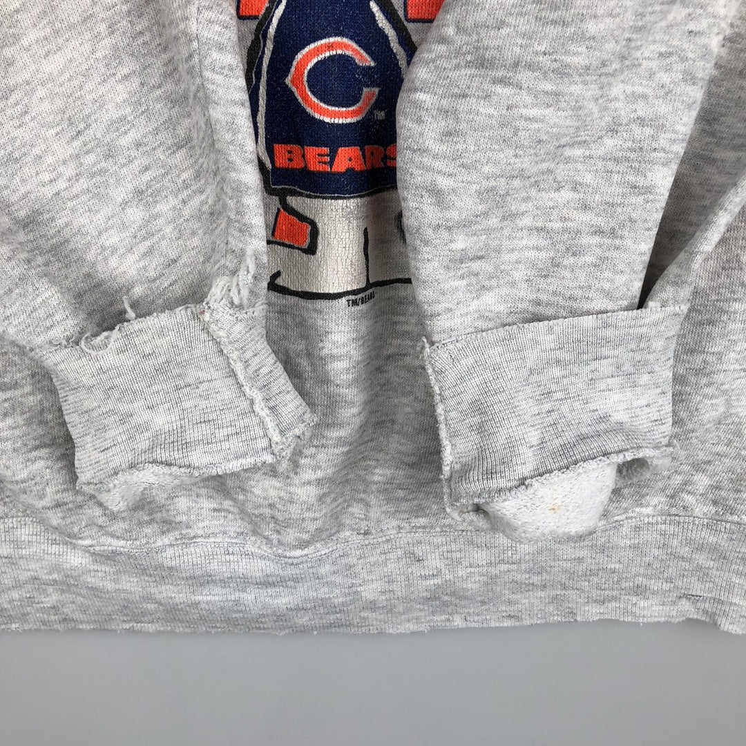 80s-90'S ARTEX Snoopy Chicago Bears Character Sweatshirt, Made in USA, Men's Size M (approx.), Vintage cotton gray type Vintage Second Hand