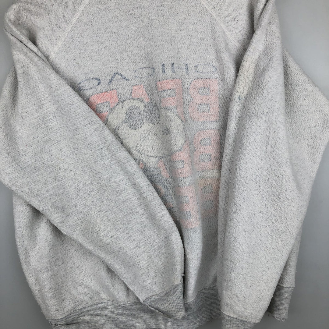 80s-90'S ARTEX Snoopy Chicago Bears Character Sweatshirt, Made in USA, Men's Size M (approx.), Vintage cotton gray type Vintage Second Hand