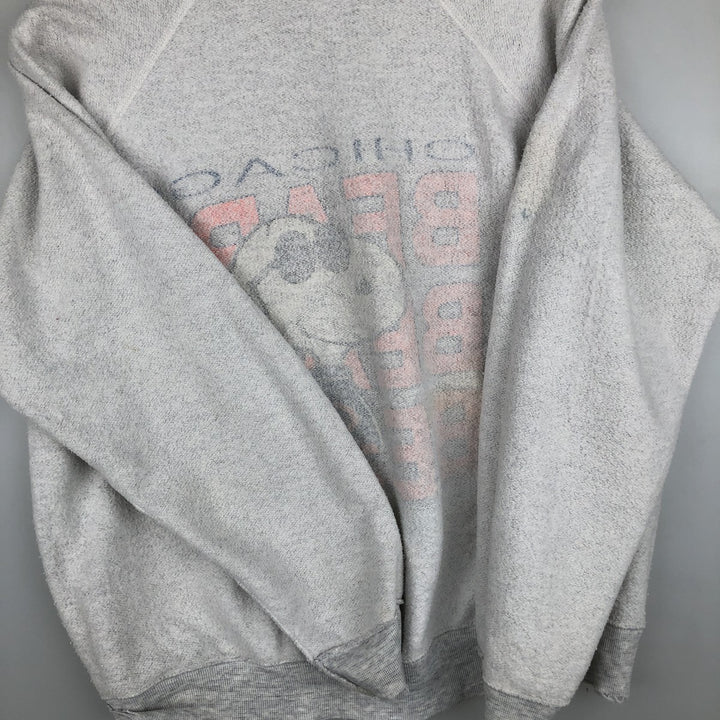 80s-90'S ARTEX Snoopy Chicago Bears Character Sweatshirt, Made in USA, Men's Size M (approx.), Vintage cotton gray type Vintage Second Hand