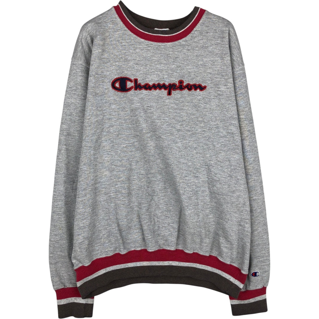 90'S Champion logo sweatshirt, men's size XL, vintage cotton gray type Vintage Second Hand