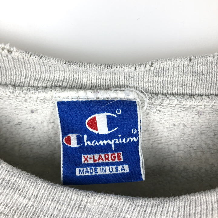 90'S Champion College Sweatshirt, Made in USA, Men's XL, Vintage cotton gray type Vintage Second Hand