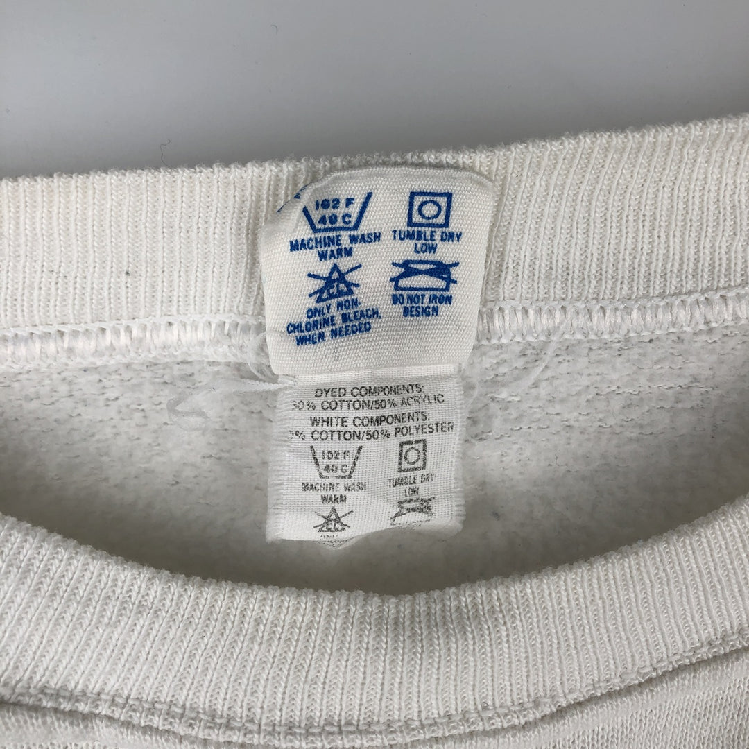 Vintage 1980'S Champion Trico Tag College Sweatshirt, Made in USA, Men's Size L cotton white type Vintage Second Hand