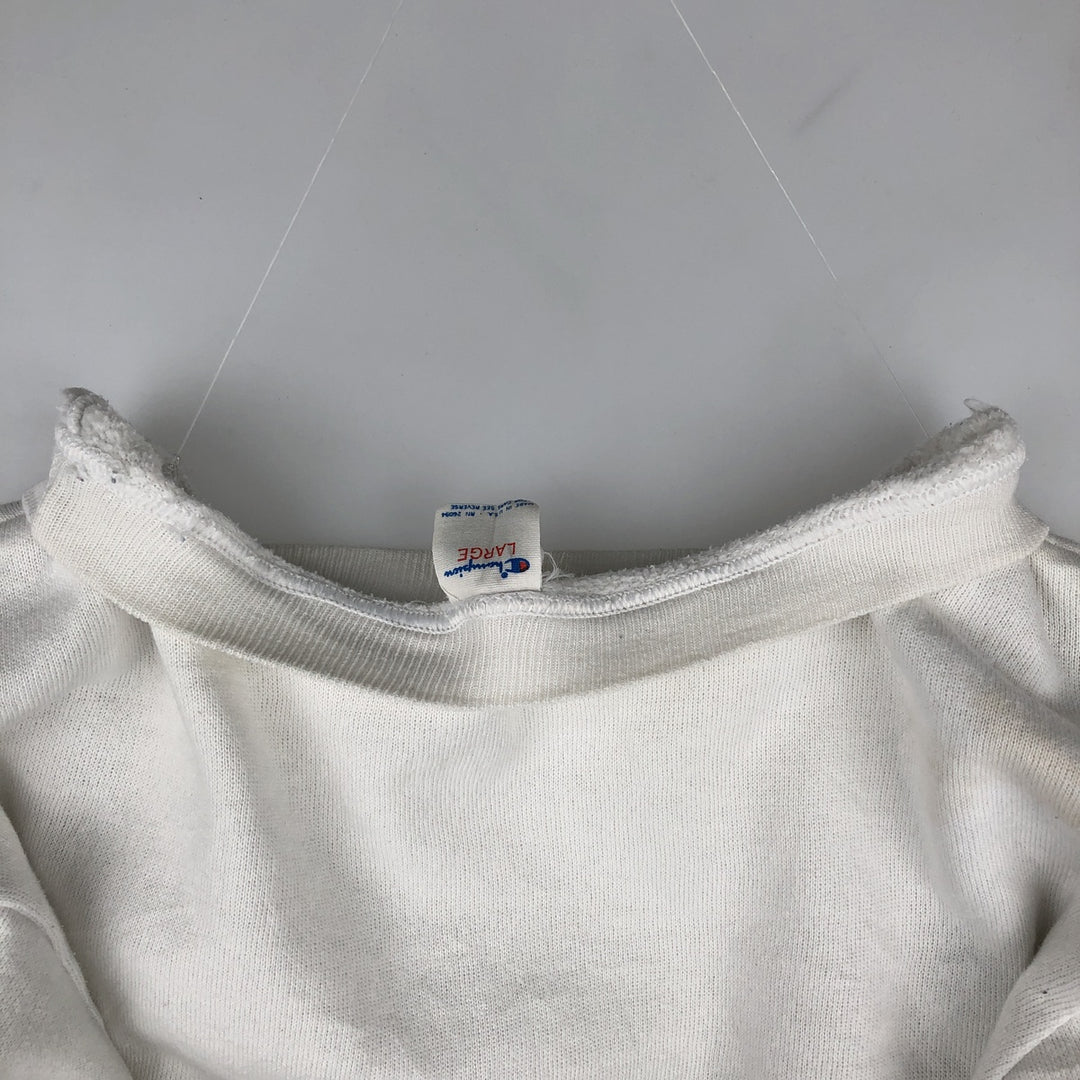 Vintage 1980'S Champion Trico Tag College Sweatshirt, Made in USA, Men's Size L cotton white type Vintage Second Hand