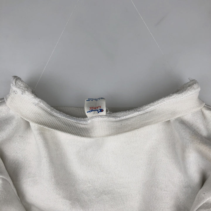 Vintage 1980'S Champion Trico Tag College Sweatshirt, Made in USA, Men's Size L cotton white type Vintage Second Hand