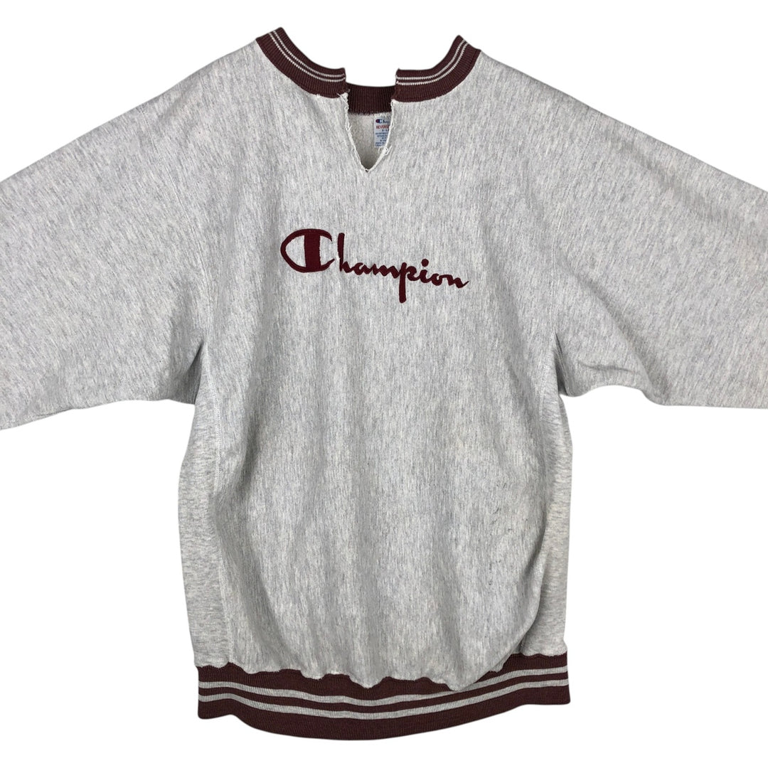 90'S Champion Reverse Weave Embroidered Tag Logo Sweatshirt Trainer Made in USA Men's XL Vintage cotton gray type Vintage Second Hand
