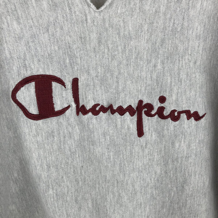 90'S Champion Reverse Weave Embroidered Tag Logo Sweatshirt Trainer Made in USA Men's XL Vintage cotton gray type Vintage Second Hand